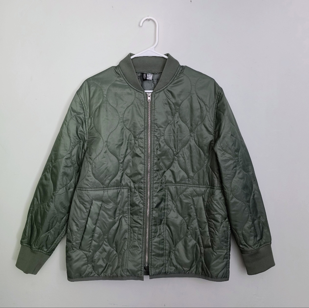 H&M Divided Olive Green Quilted Jacket